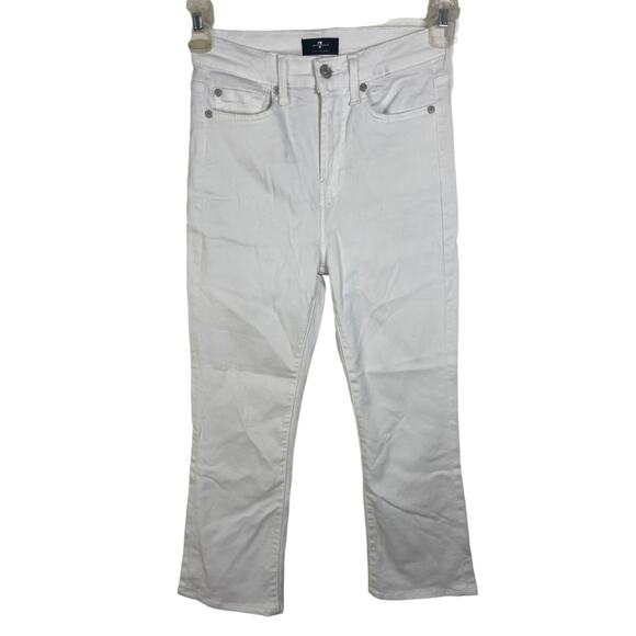 7 For all Mankind Womens High Waist Slim Kick White Jeans size 25 - Picture 1 of 7